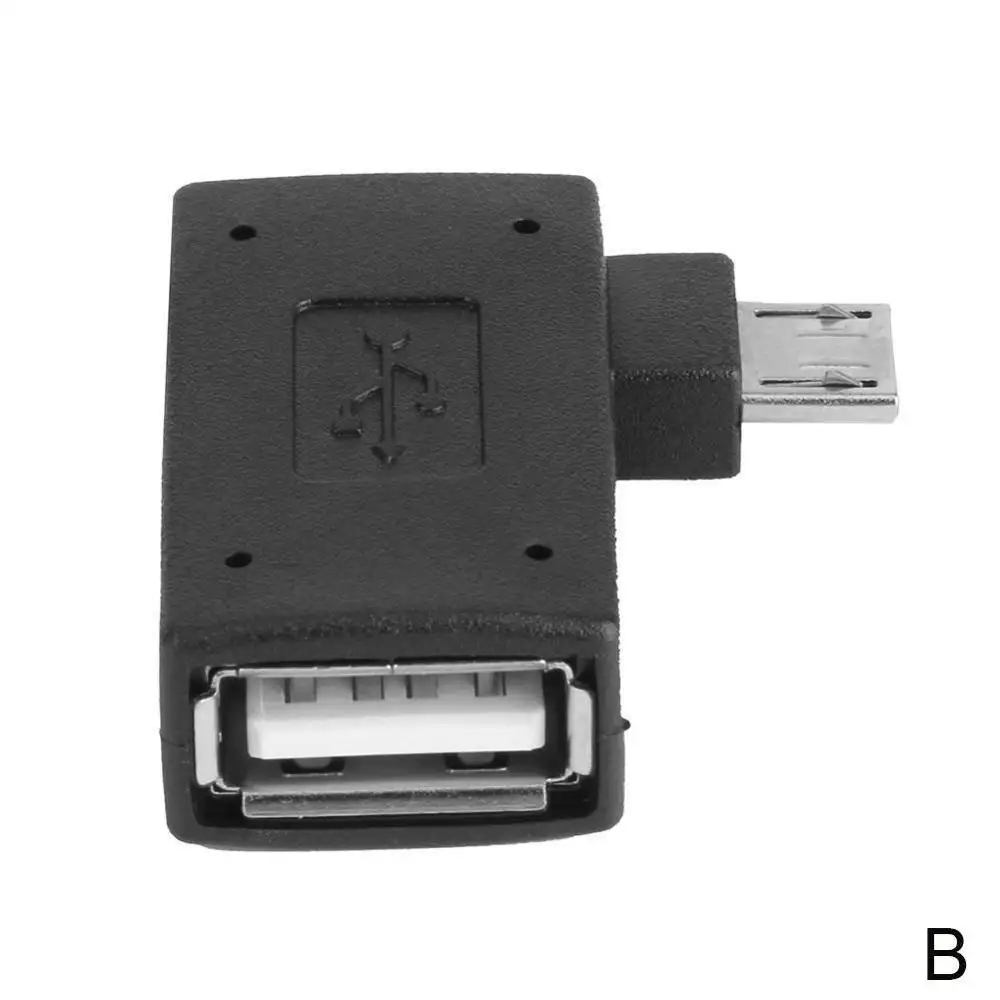 right angled 1 шт. Многофункциональный USB 2,0 90 градусов левый/правый угол конвертер OTG адаптер хост микро для телефона/планшета - Цвет: right angled