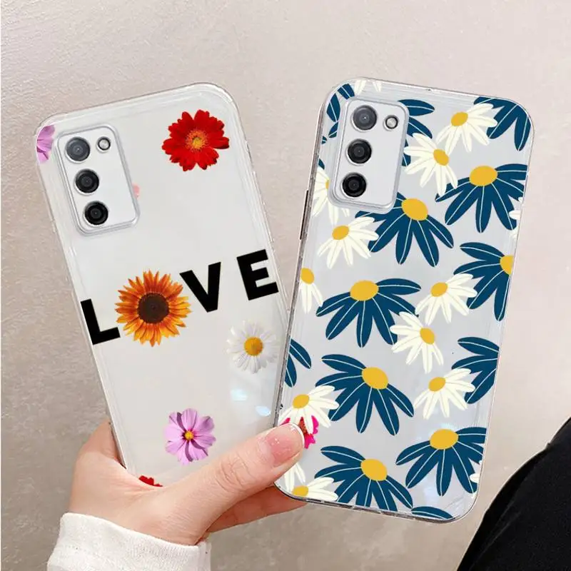 

Cute cartoon daisy flower Phone Case For Xiaomi Mi 11 Ultra Lite 10 Redmi Note 9 8 7 9a K30S K40 Pro Transparent Coque