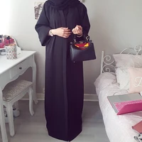 muslim arab women black robe trench coat fashion islamic dubai cardigan dress ramadan abaya lace elegant saudi prayer robe