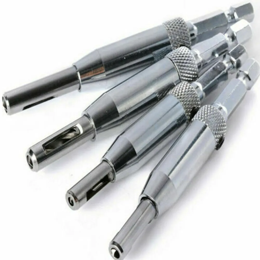 

4 Pcs HSS Self-centering Drill Bit Kit Hinge Wood Hardware Drill Bit Group Door Drawer Hole Guide 5/64", 7/64", 9/64", 11/64"