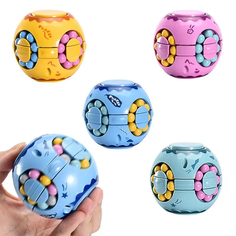 

Intelligence Fingertip Checkered Educational Toy Magic Cube Magic Bean Gyro Fingertip Rotating Toys Stress Relief Children Toy