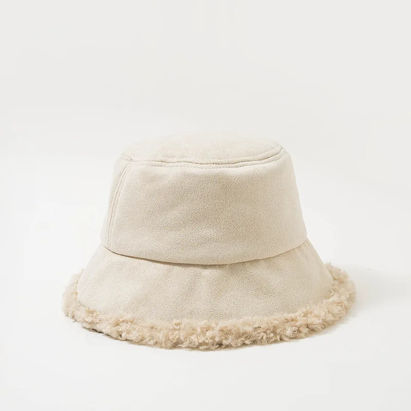 Женская панама из искусственного меха осенне-зимняя однотонная Панама