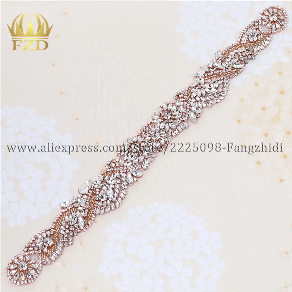 (10 шт.) оптовая продажа пришивная Золотая свадебная аппликация с кристаллами