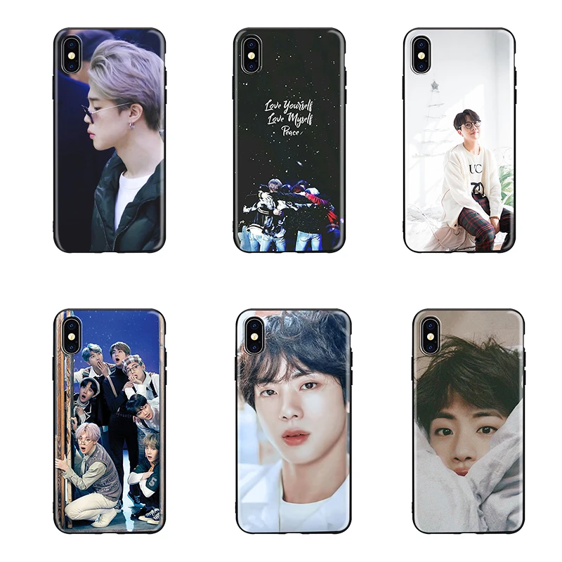 Bangtan Boys KPOP Mans мягкий силиконовый черный чехол для телефона iPhone 5 5S SE 6 6s 7 8 plus X Xs XR max