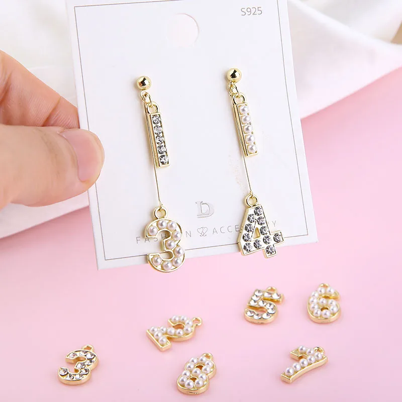 Подвески для бижутерии стразы жемчужные цифры 0-9 10 шт./упаковка | Украшения и