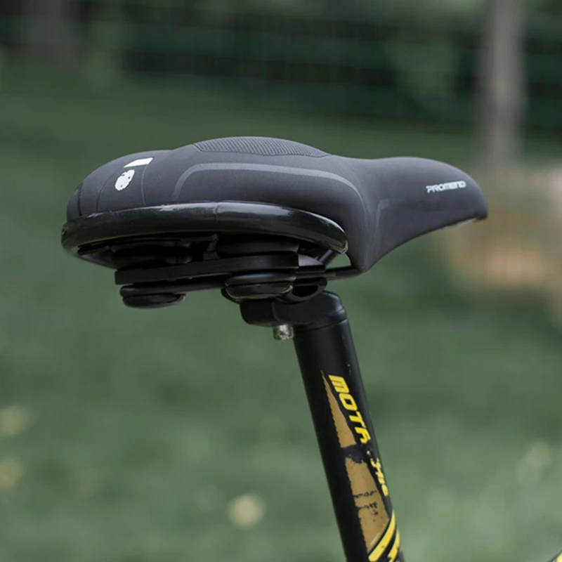 

Promend Shockproof Bicycle Saddle Memory Foam Cushion PU Leather Surface Silica Filled Gel Comfortable Cycling Seat