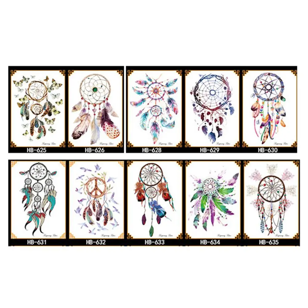 Водостойкая Временная тату Ловец снов модель цветок руки наклейка водная