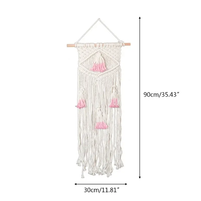 

Simple Macrame Woven Wall Hanging Tapestry Handmade Bohemian Nursery Home Decor