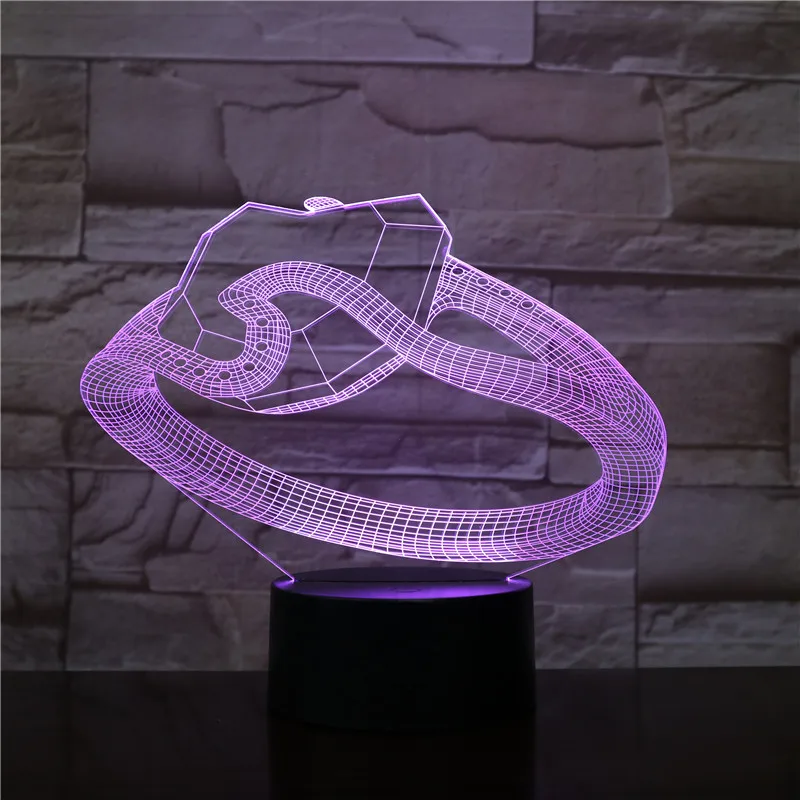 

Diamonds Ring Art Decoration 3D Lamp Visual Light Effect Color Changing with Remote Wedding Decoration to Girlfriend Wife 1050