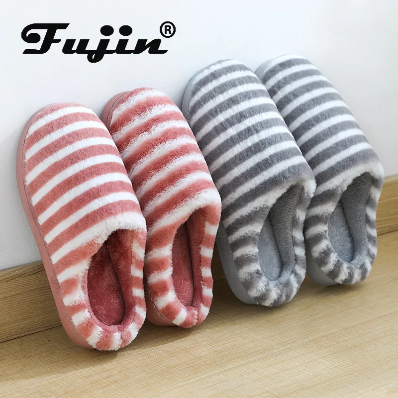 Fujin/2021 Сезон осень зима Женские хлопковые тапки для дома помещений из кроличьей