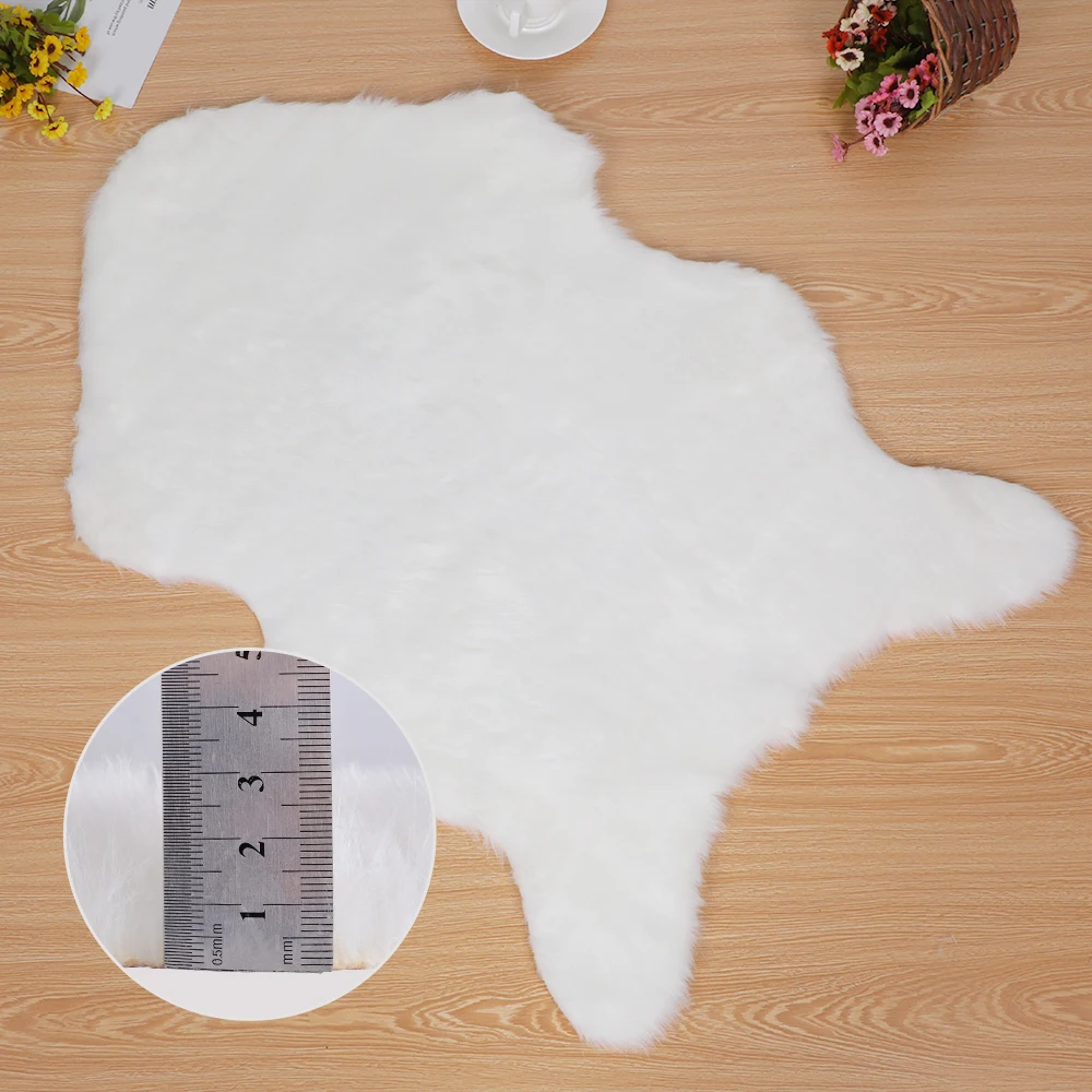 Juneiour мягкий ковер из искусственной овчины покрытие для стула искусственная