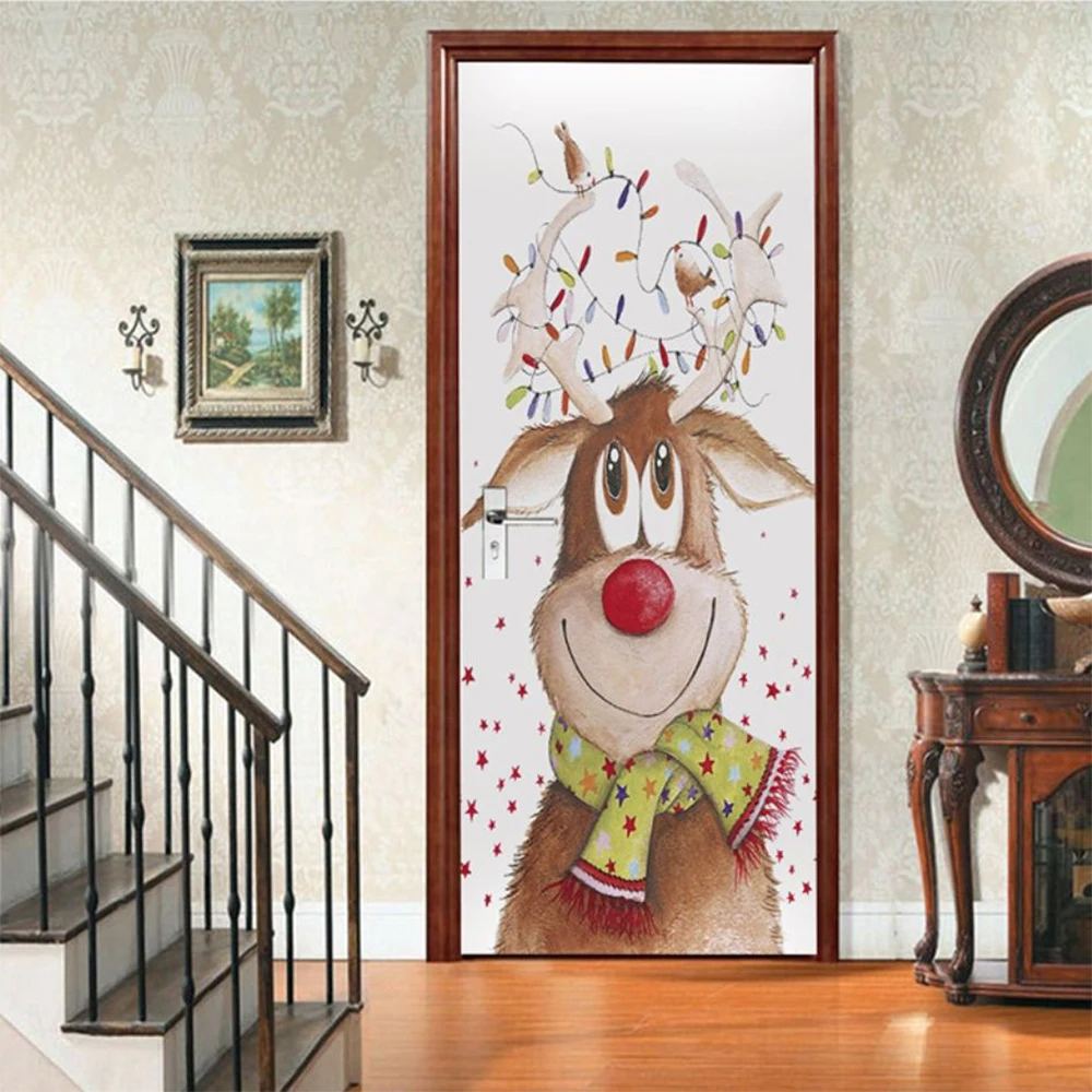 

Рождественская наклейка, украшение для праздника, Рождественская елка, наклейки, Рождественское украшение