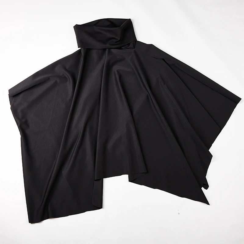 

Stage Clothing Men Loose Turtleneck Sleeveless Vest Shawl Cape Male Streetwear Hip Hop Punk Gothic Irregular Pullover Jacket