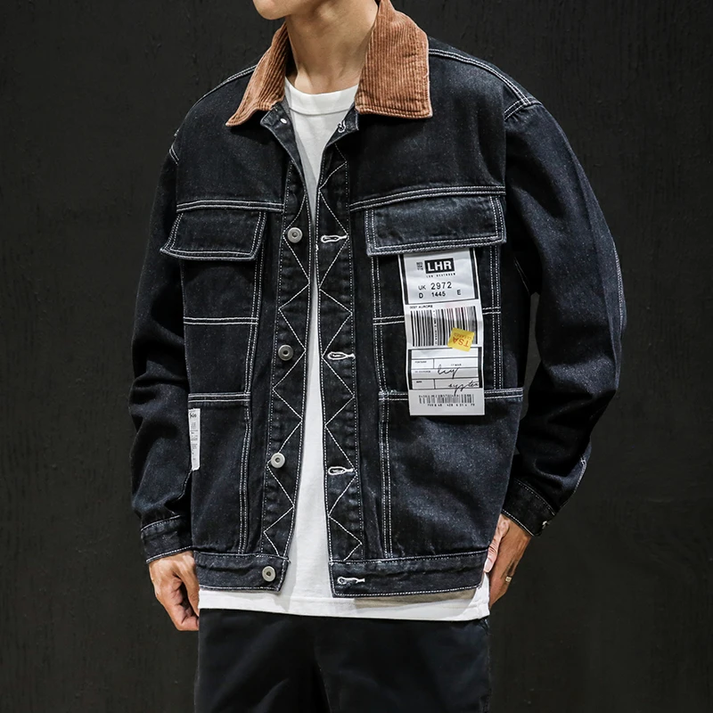 

Spring and Autumn New Men's Denim Jacket Fashion Men Casual Loose cowboy Clothes Male Coat Bomber Denim Washed Jacket and Coat
