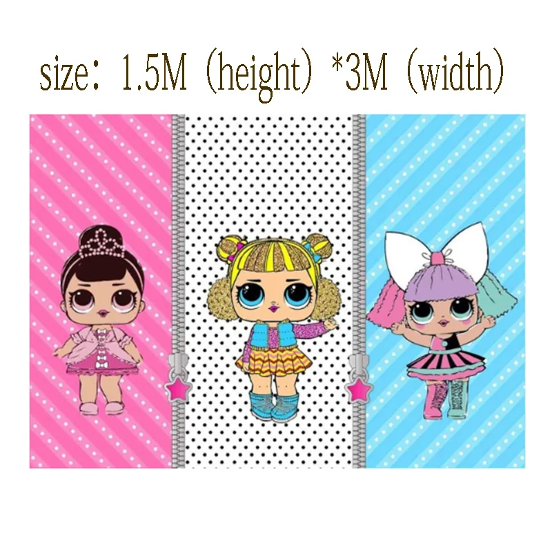 Фон для фотографий с героями мультфильмов куклы лол Декорации дня рождения