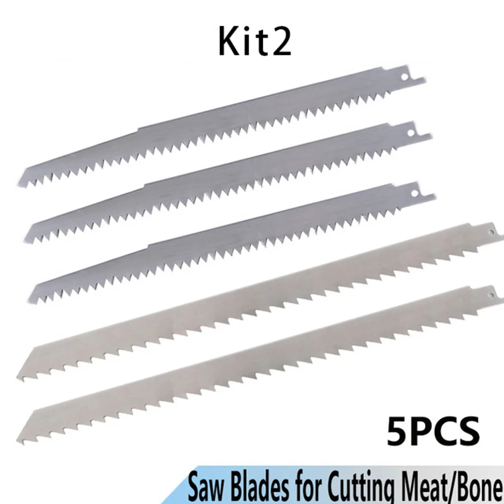 5pcs Reciprocating Saw Blade Stainless Steel Saber Hand Saw For Cutting Frozen Meat Bone Ice Wood 240mm 300mm