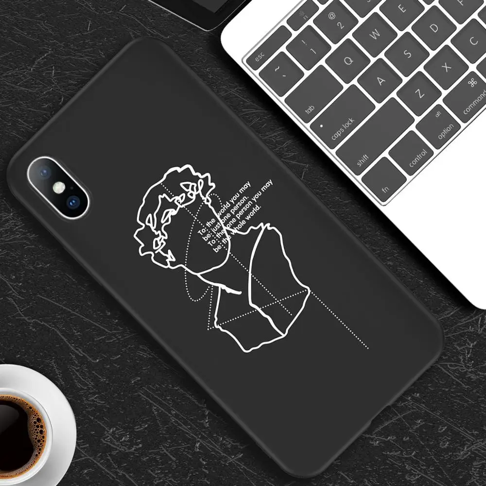 AC3414 Чехол для телефона для iPhone X XR XS 11 Pro Max 6 6s 7 8 Plus, абстрактное искусство, пара, любовь, сердце, рисунок, мягкий ТПУ Черный чехол - Цвет: AC3414
