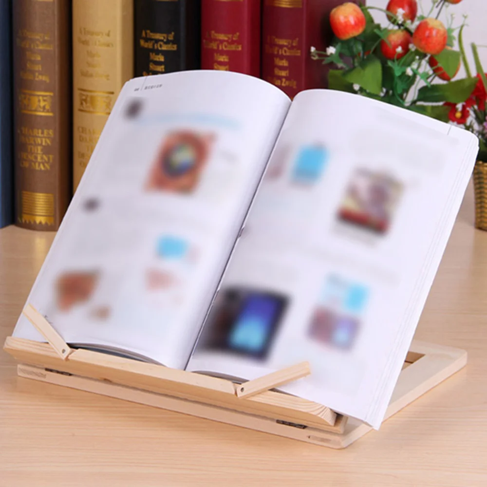 

Portable Multi-functional Book Reading Holder Foldable Adjustable Wood Desktop Book Stand Table Stand Holder