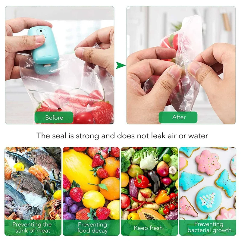 

Mini Bag Sealer,2 in 1 Portable Sealer Cutter,Heat Sealer for Vacuum Sealer Bags,Household Handheld Machine 2PCS