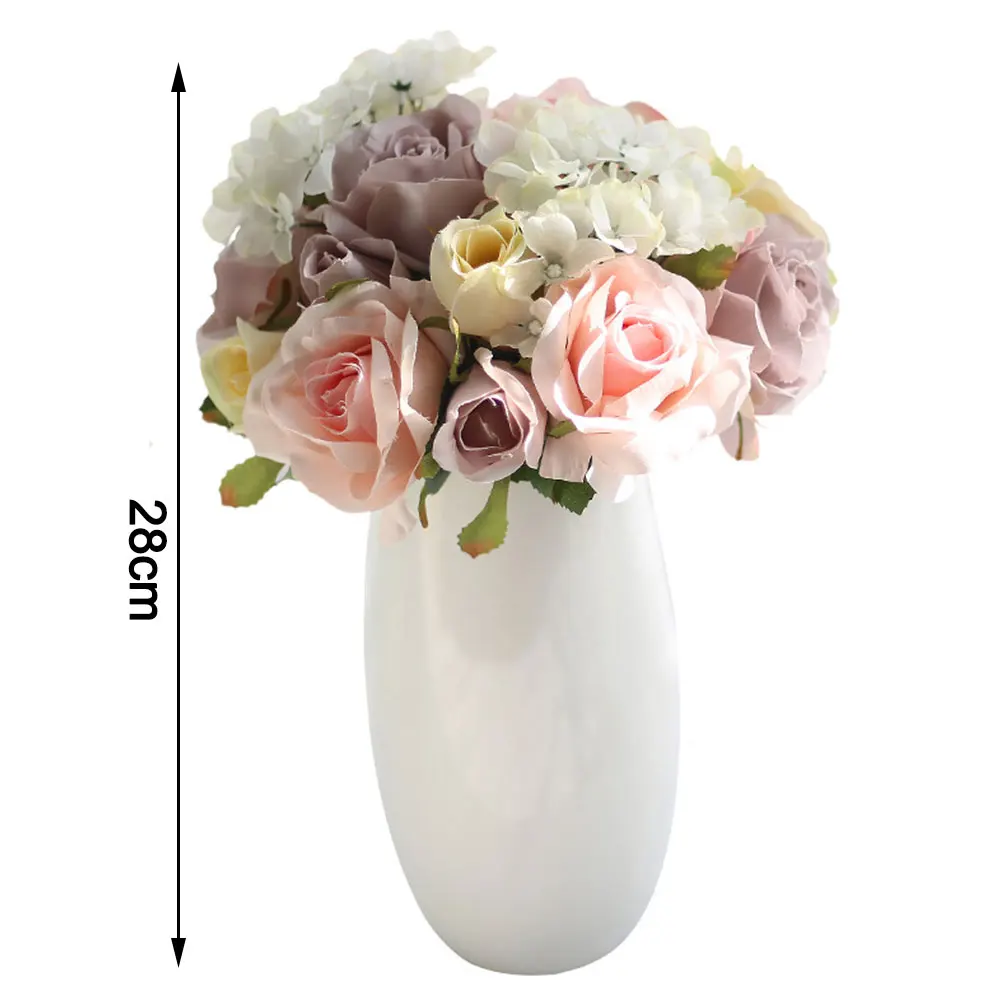 

Artificial Flowers Bouquet Mini Rose Simulation Flowers Wedding Bridal Flower Bundles Party Festival Christmas Home Decoration