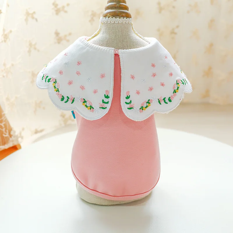 PETCIRCLE одежда для щенков воротник в виде листьев лотоса вышитая рубашка питомцев