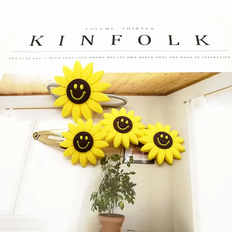 3 шт./компл. эластичный с цветочным принтом резинки для волос Набор шпилек девочек