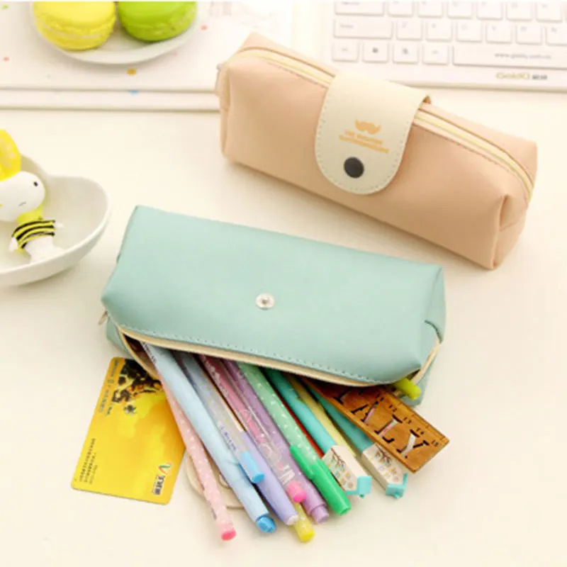 

Large Capacity Buckle Beard Pencil Case Canvas Pencil Case School Supplies Stationery Bag Zipper Pencil Bag For Student