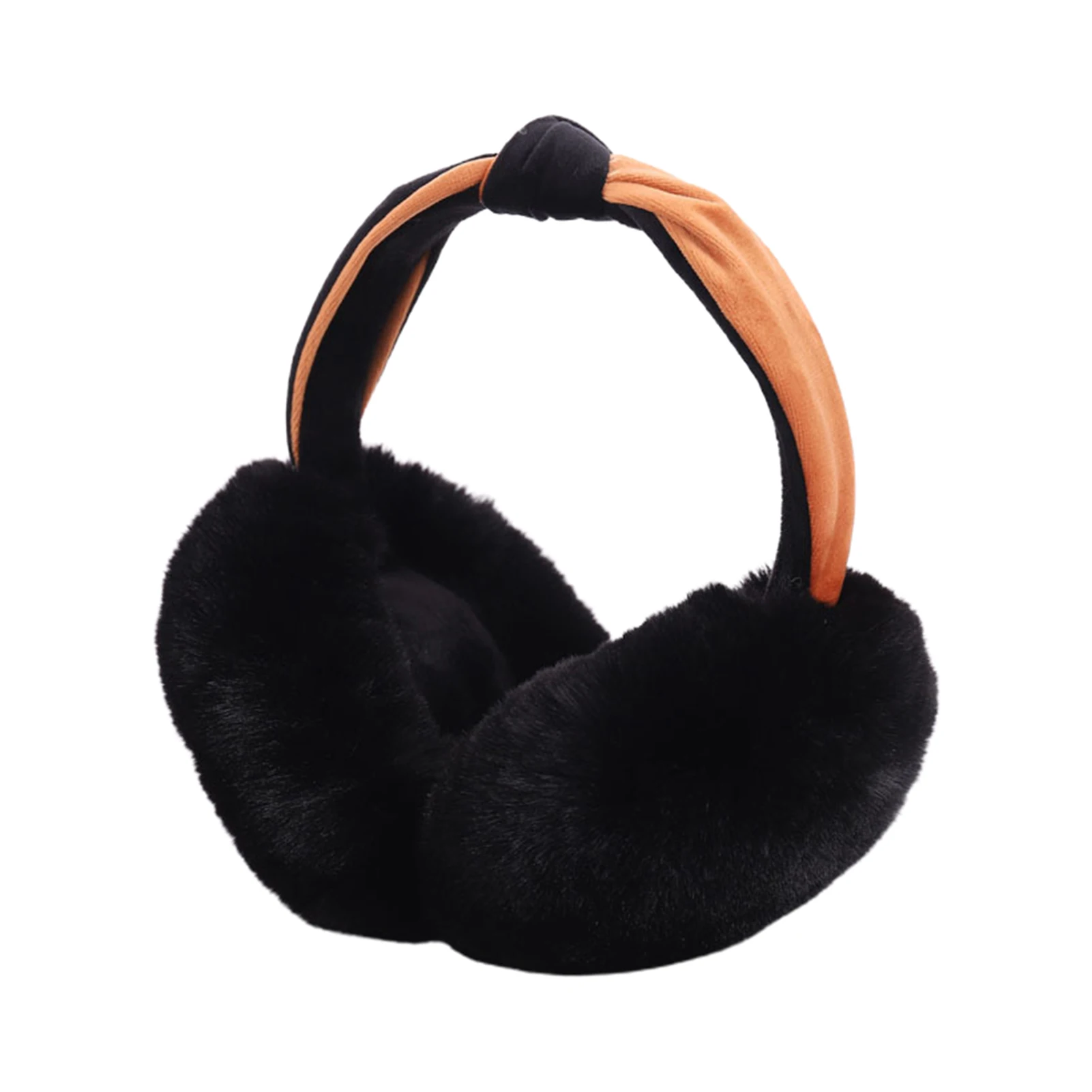 

Fashion Women Winter Warmer Cover Color Block Knot Plush Earmuffs Earflap Earcap