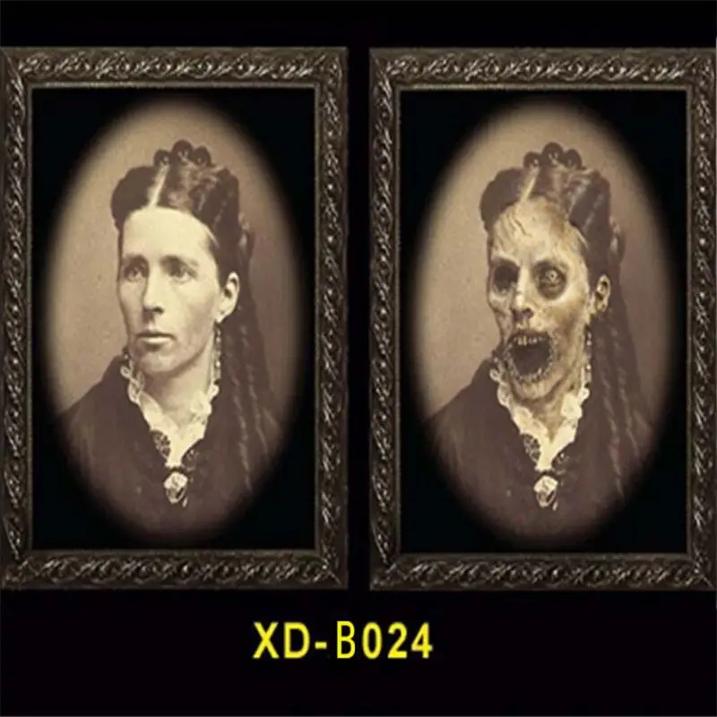 

3D Face Changing Ghost Photos Frame Halloween Theme Party Decoration Scary Picture Frames Haunted House Bar Decor Props