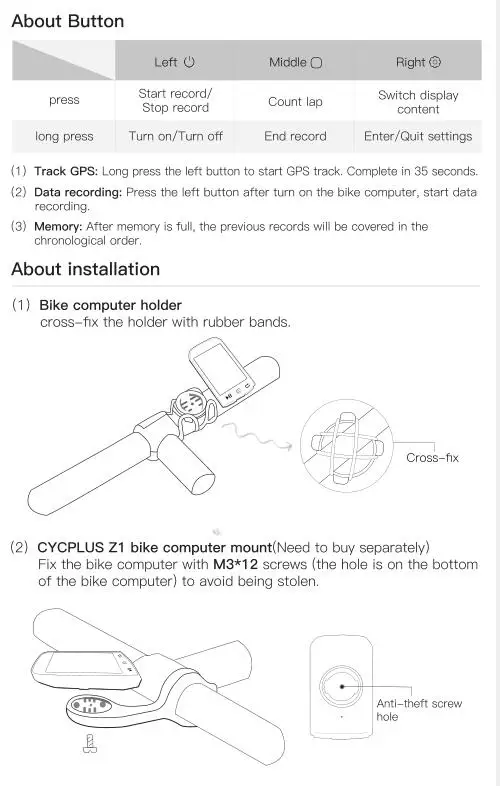 CYCPLUS M1 велосипед компьютер gps велосипед Компьютер скорость беспроводной Велоспорт Компьютер Секундомер