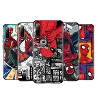 anime spiderman marvel silicone cover for huawei p40 p30 p20 pro p10 p9 p8 lite e plus 2019 2017 5g black soft phone case