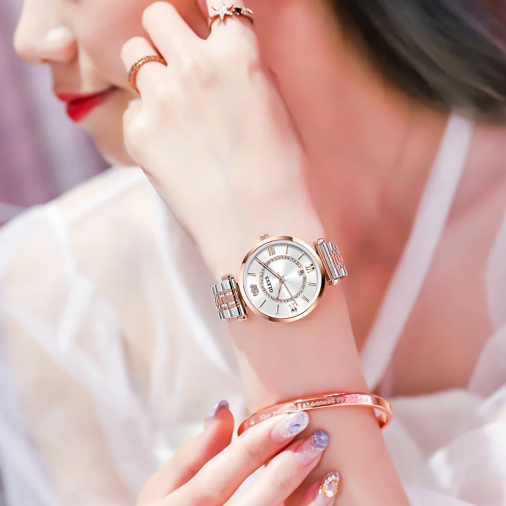 

OLEVS 6892 Fashion Diamond Starry Rose Gold Ladies Watches Reloj Mujer new Waterproof Quartz Strap Calendar Display Women Watch