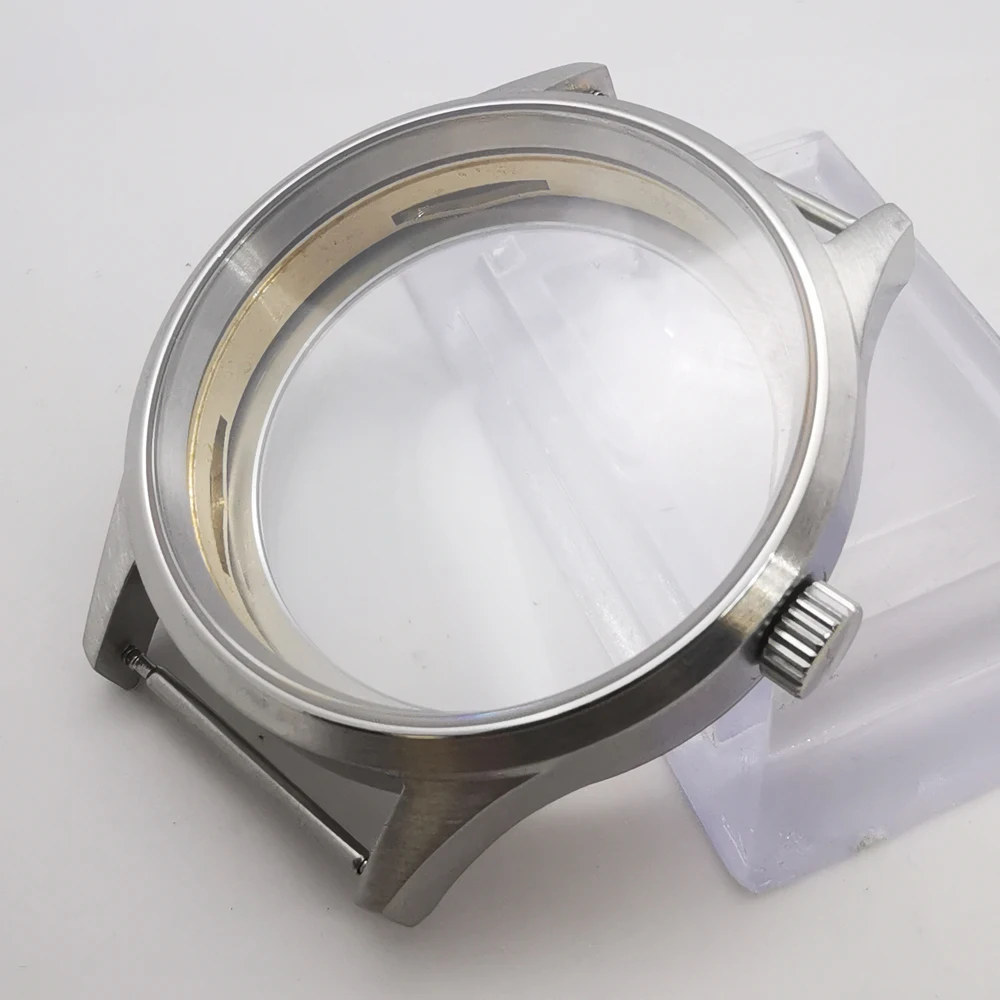 Мужской чехол для часов 43 мм матовое сапфировое стекло SS fit ST36 ETA 6497 6498 ручной