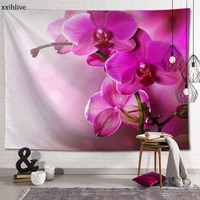 hot sale custom beautiful orchid decoration wall hanging hd landscape 3d printing digital printing home tapestry 100x150cm