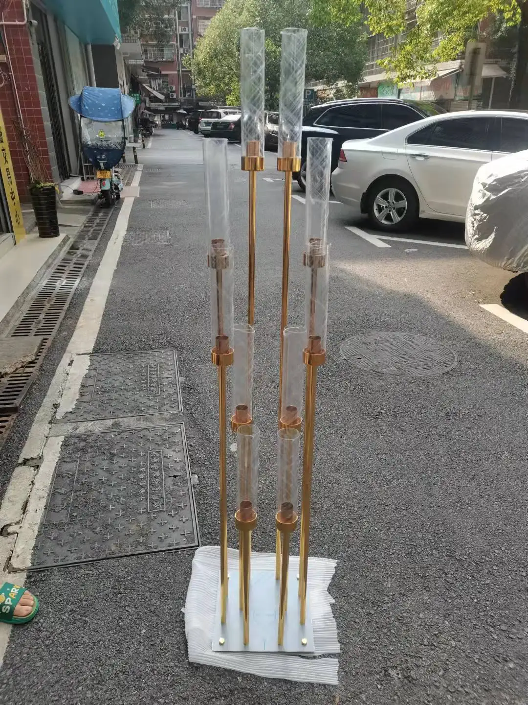 

8Heads10 Heads Metal Candelabra Candle Holders Road Lead Table Centerpiece Gold Candelabrum Stand Pillar Candlestick For wedding