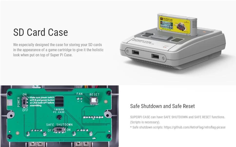 Retroflag SUPERPi CASE-J с охлаждающим вентилятором+ радиатор для Raspberry Pi 3B Plus(3B+)/3B