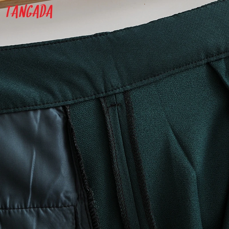 Tangada, Модный женский однотонный костюм, брюки, брюки, карманы, пуговицы,, для офиса, леди, длина по щиколотку, брюки, QJ144