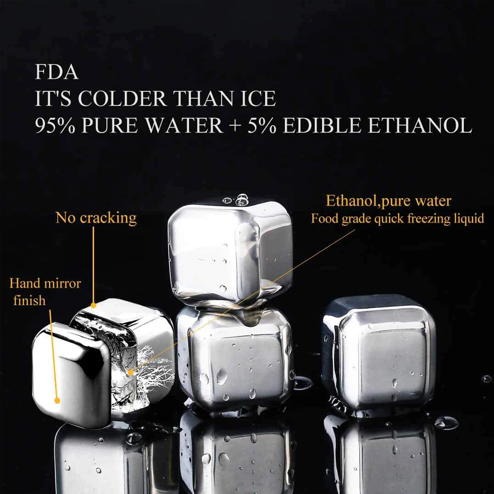 На заказ выгравированы из нержавеющей стали виски камень кубики льда