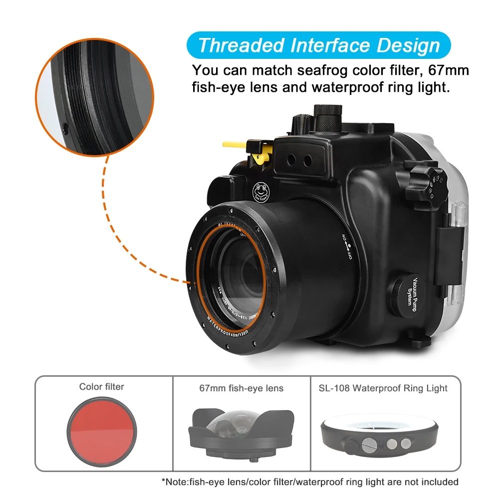 للبيع كاميرا رياضية تحت الماء مثبت مضاد للماء لباناسونيك GH5 الغوص تحت الماء 40 متر التصوير دعم جميع الوظائف