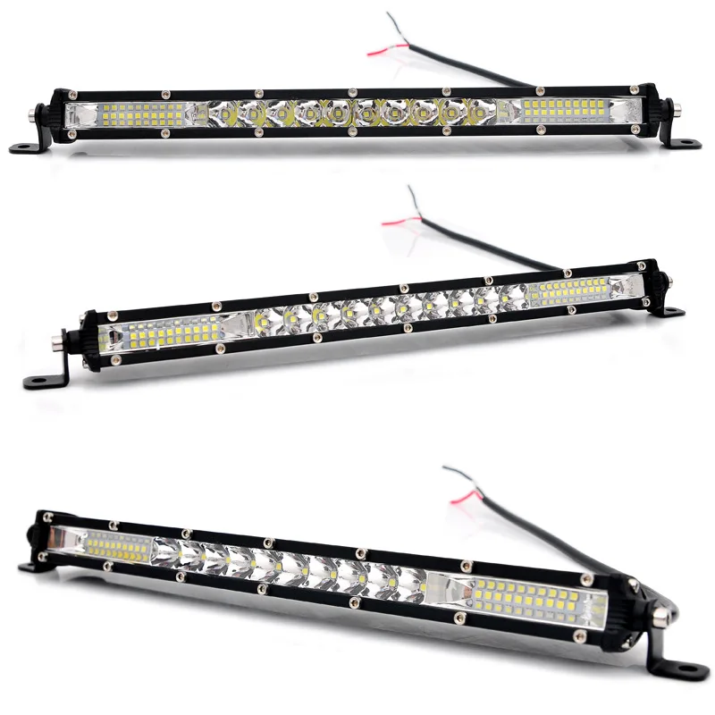 Ультра тонкий 10 20 дюймов светодиодный рабочий свет 12 в 24 В Led бар комбо точечный