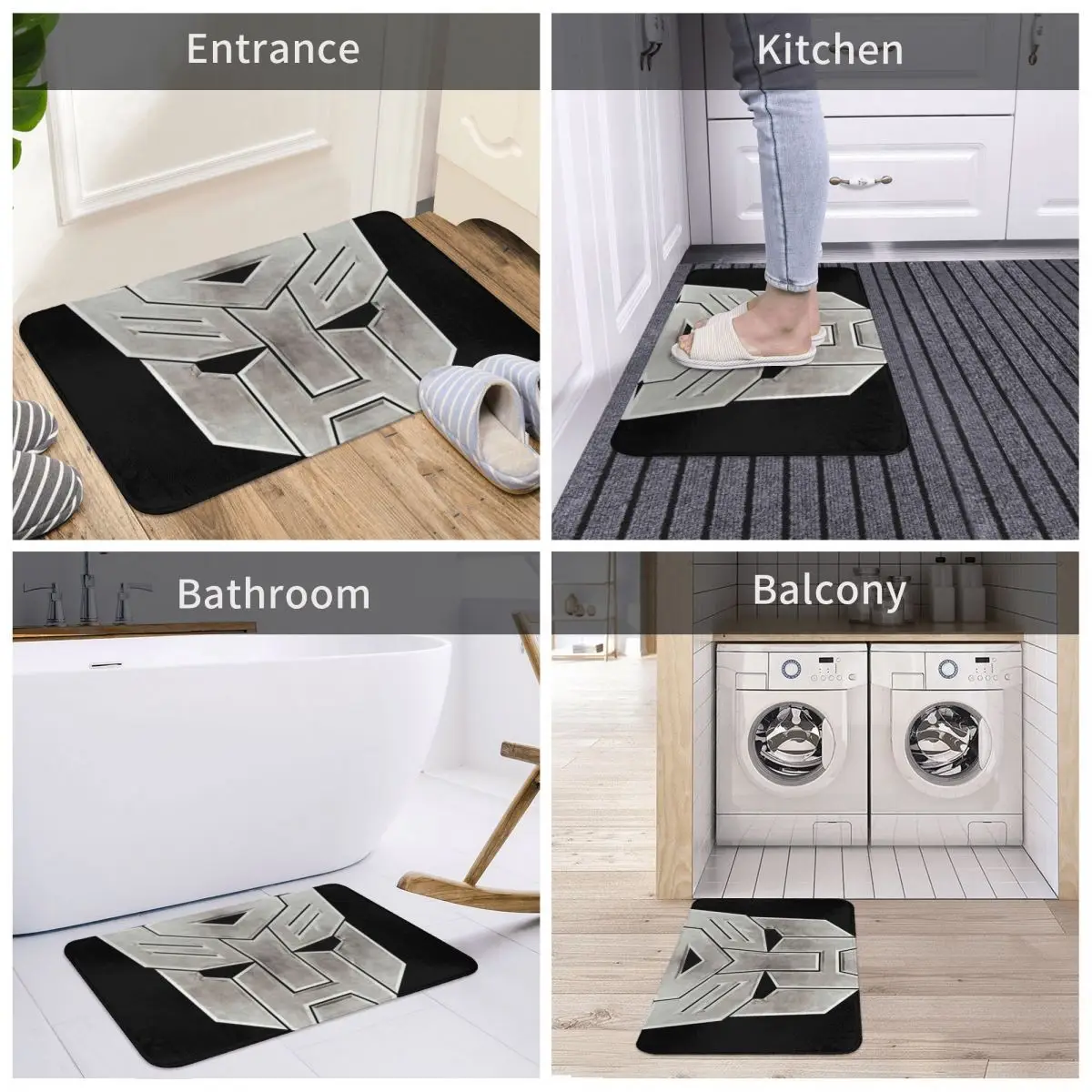 Коврик-трансформер Autobot с символами серый Светло светильник ковер нескользящий