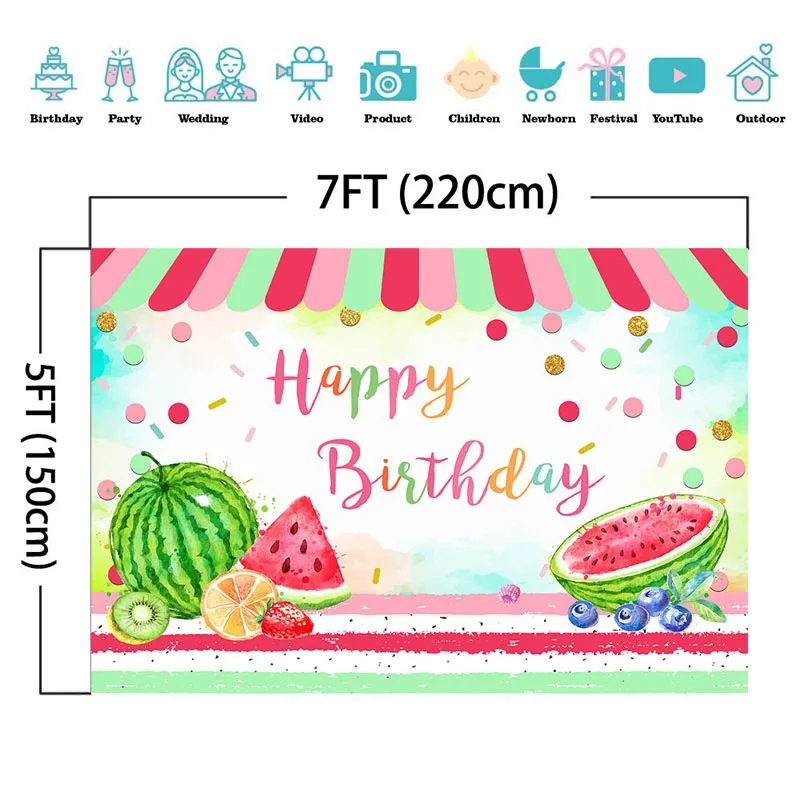 Фон для фотографирования с мотивом арбуза на первый день рождения | Электроника