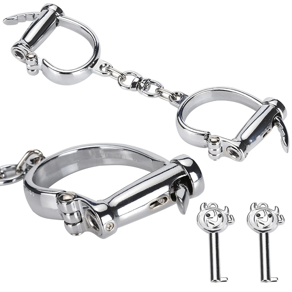 Stainless Steel Handcuffs Horseshoe Ankle Restraints Fetish Slave Metal Wrist Cuffs Couple Bondage Sex Toys For Women | Красота и