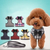 cute dog harness and leash set nylon mesh pet puppy harness lead cat collar clothes vest for small dogs cats kitten pet supplies