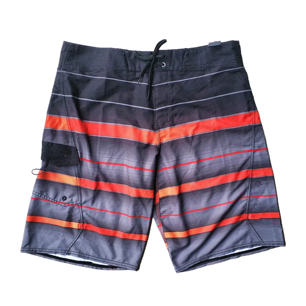 Мужские черные оранжевые пляжные шорты в полоску размер 36 дюймов | Мужская одежда
