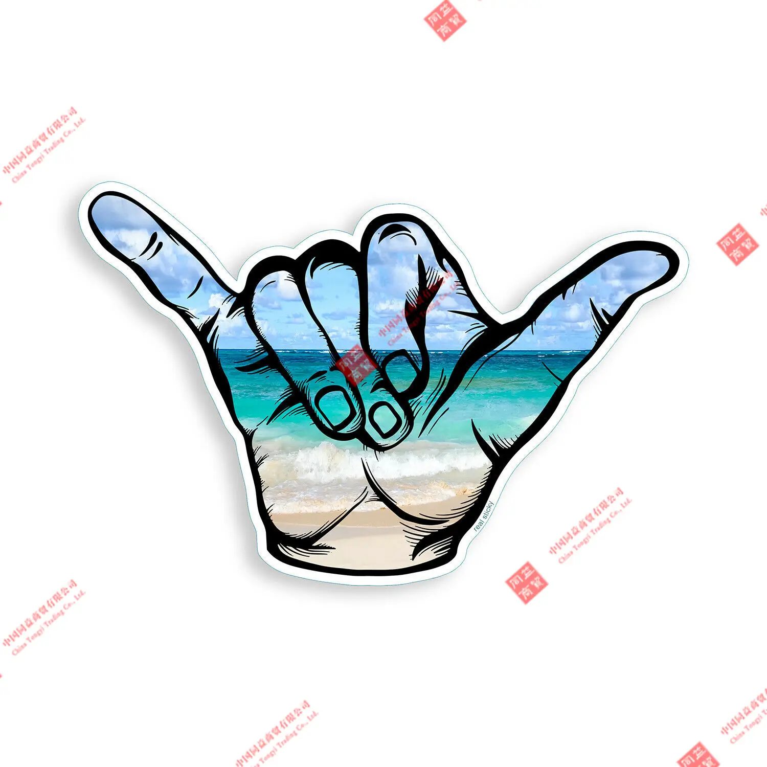 

Funny Racing Beach Hang Loose Sticker Surf Hawaii Ocean Water Car Vehicle Window Bumper Decal Motorcycle Decals