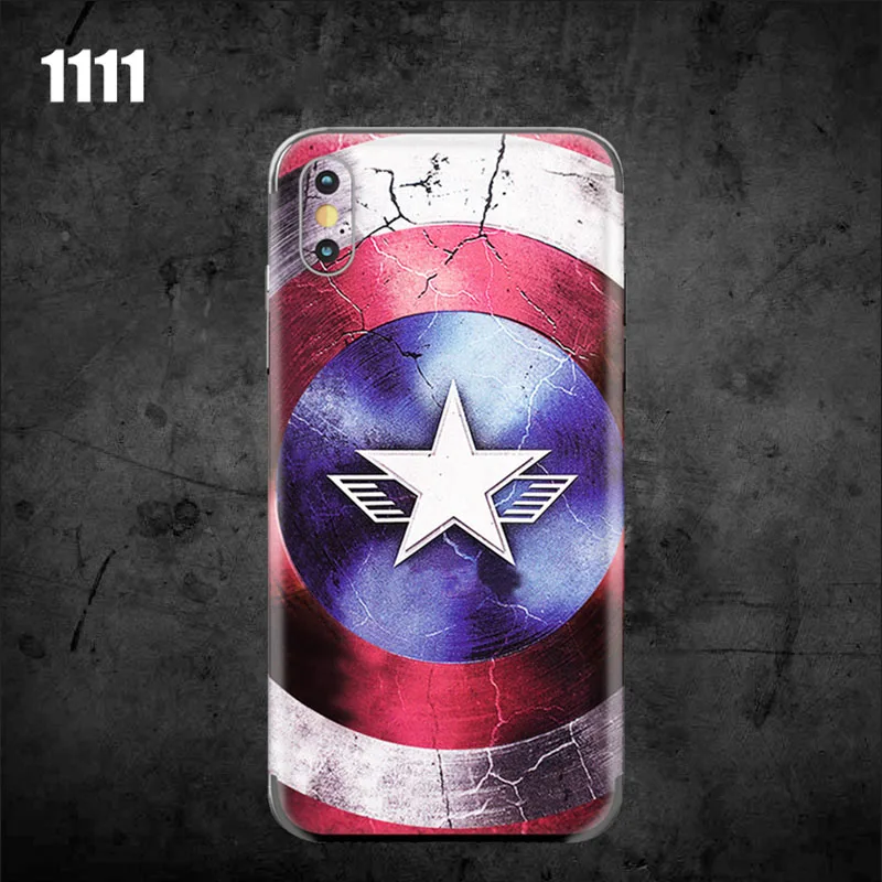 Наклейки на телефон для iphone XS MAX, задняя пленка Капитан Америка, рельефная ультратонкая цветная пленка для iphone 6, 7, 8 PLUS, X, 11Pro, 11, чехол - Цвет: 1111