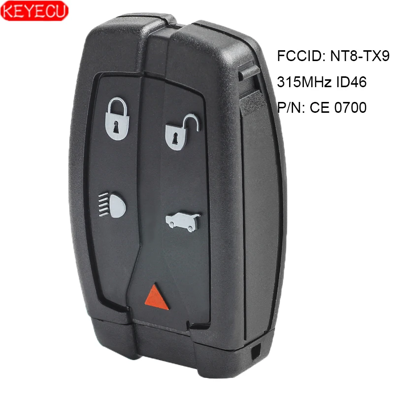 KEYECU дистанционный смарт ключ-брелок 315MHz 5B для Land Rover LR2 Freelander 2 2008-2012 FCC ID: NT8TX9 |