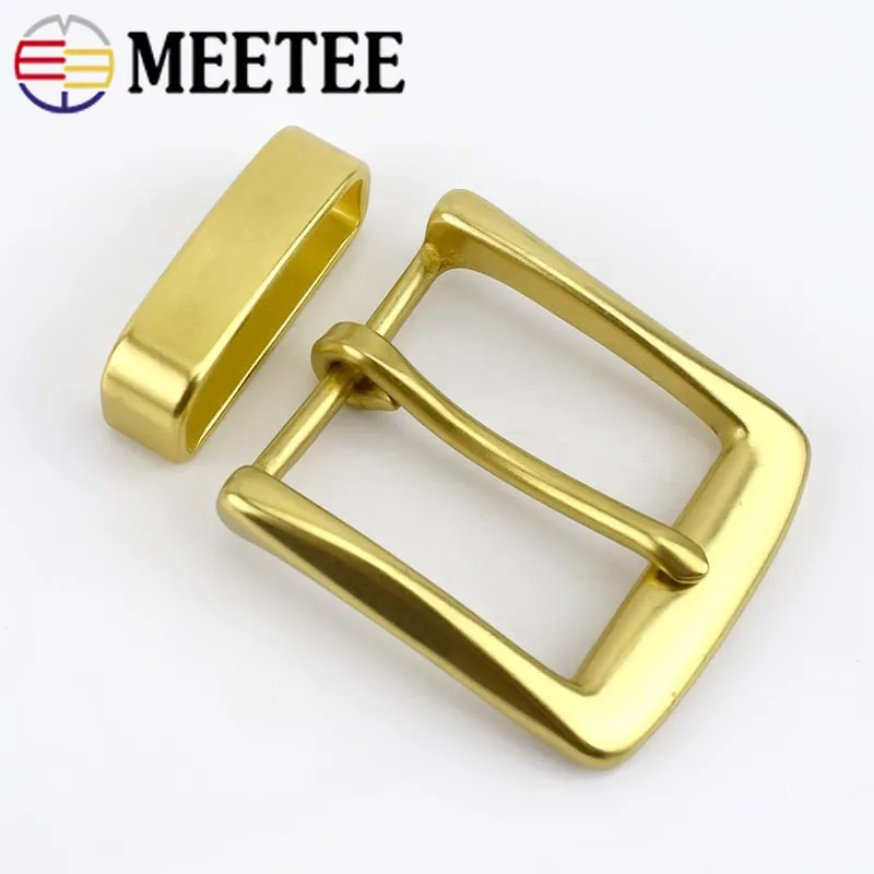 Meetee 40 мм цельная латунная пряжка для ремня для мужчин и женщин металлическая пряжка для ремня 38-39 мм DIY Кожа ремесло аксессуары для джинсов