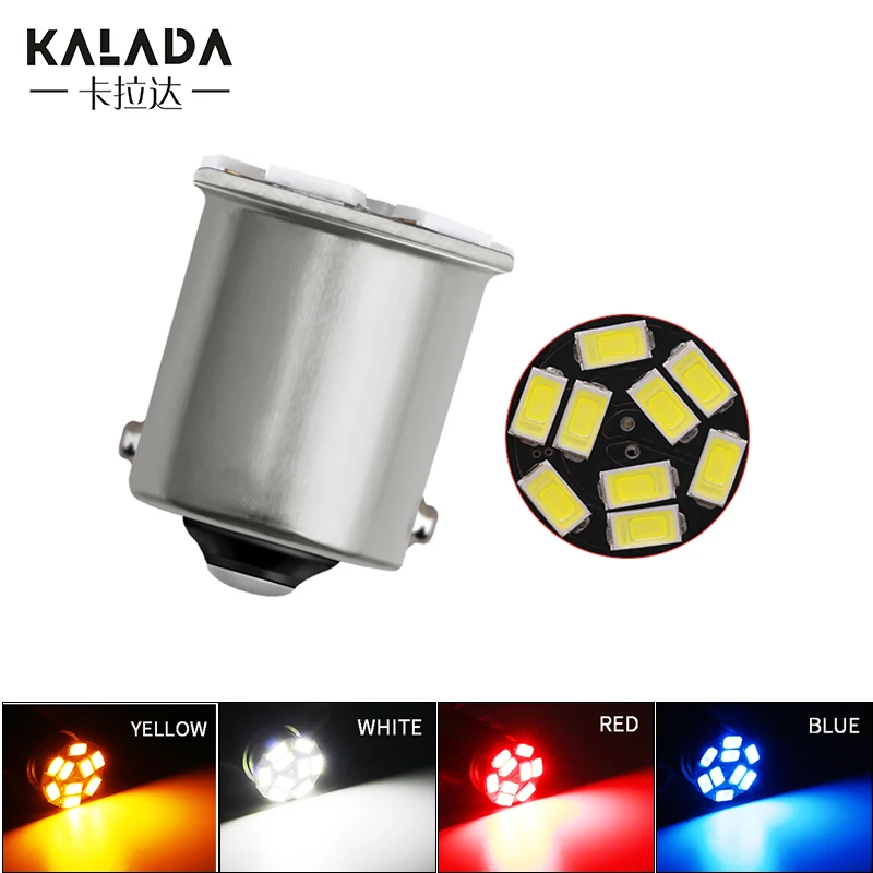 2 шт. ярких мотоциклетных и автомобильных светодиодных ламп 1156 BA15S 1157 BAY15D для тормозных огней и поворотных указателей, 12В DC, зеленый, янтарный и красный.